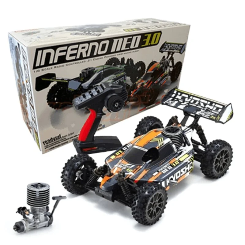 Buggy Rc Kyosho Inferno Neo 3.0 1: 8 RC Nitro Readyset Con KE21SP - T3 ARANCIONE