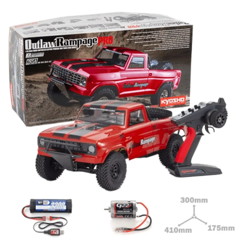 Crawler Rc Kyosho Outlaw Rampage Pro 1:10 RC EP Readyset - T1 Rosso - immagine 2