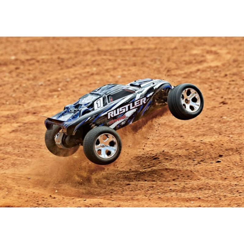 Traxxas Rustler 4x2 Spazzolato Con Batteria / Caricabatterie - immagine 7