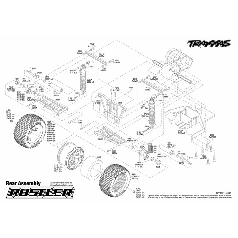 Traxxas Rustler 4x2 Spazzolato Con Batteria / Caricabatterie - immagine 10